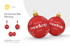 Christmas Ball Mockup Set, a Product Mockup by Country4k