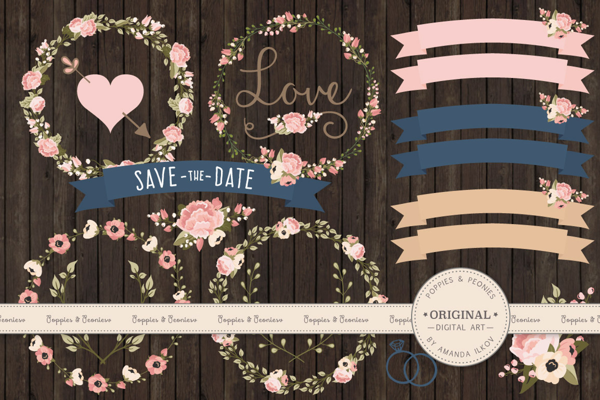 Wedding Floral Clipart & Vectors, an Illustration by Amanda Ilkov (Photo 2 of 4)