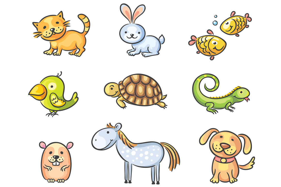 Set of Cartoon Pet Animals, an Animal Illustration by Bubert Art