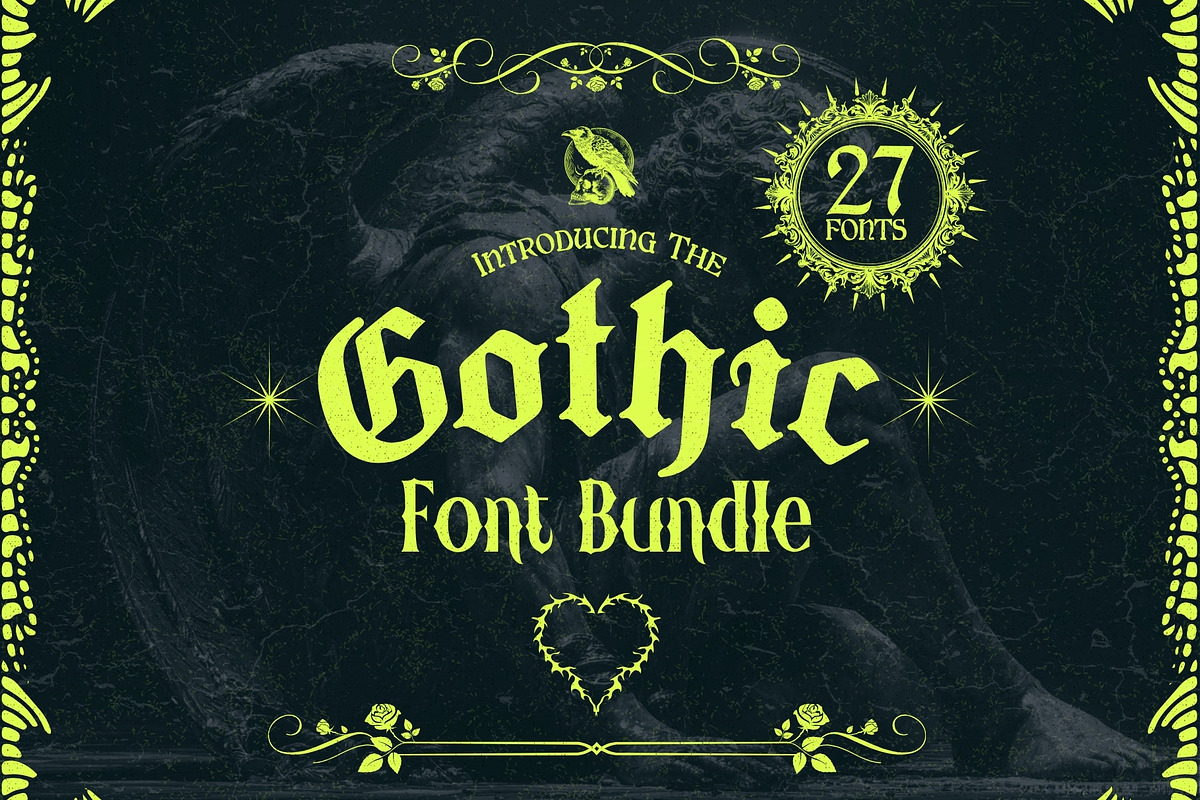 Gothic Font Bundle, a Blackletter Font by HipFonts (Photo 1 of 9)