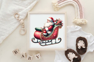 Christmas Sleigh Sublimation Clipart