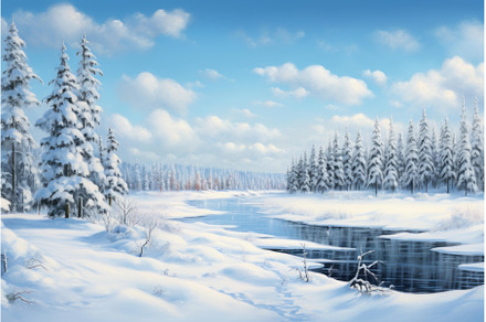 Panoramic winter park snow landscape, a Nature Photo by Ylivdesign