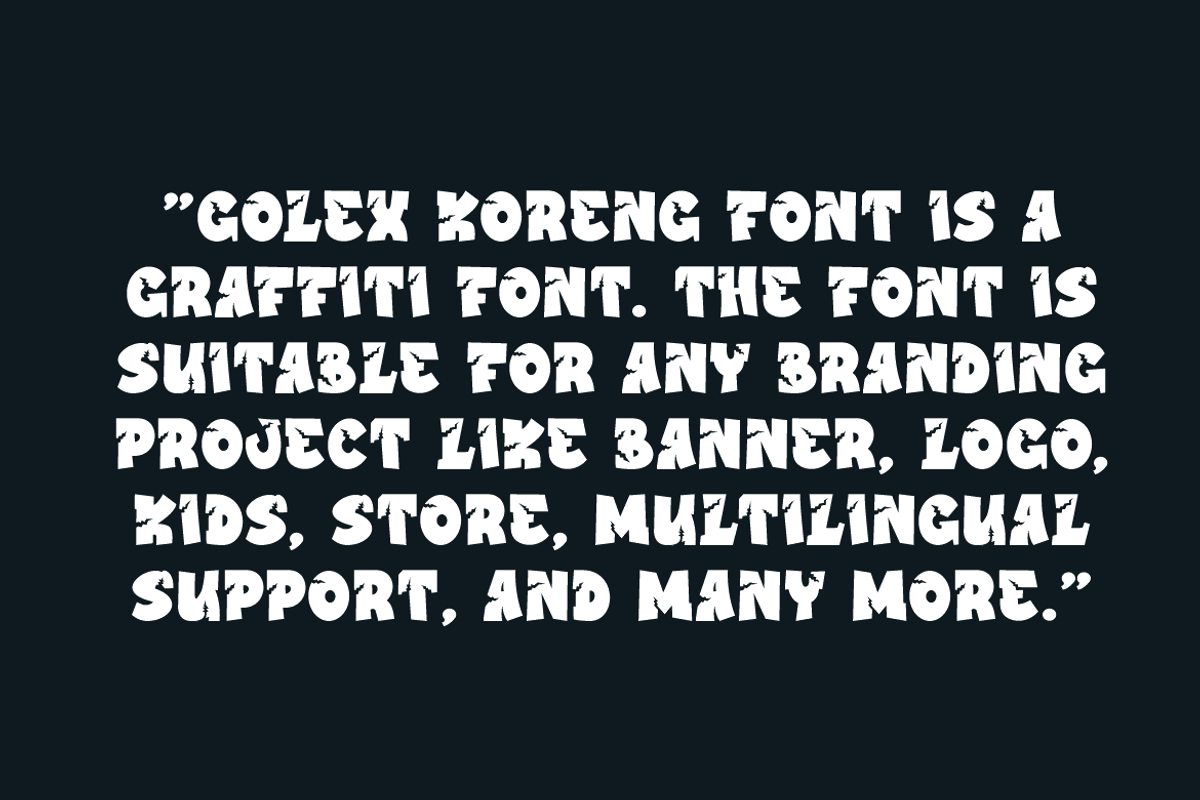 Golex Koreng - Graffiti Font, a Sans Serif Font by QR Design Studio (Photo 5 of 7)