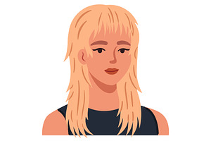 Young woman with blonde mullet, a Person Illustration by Yayasya