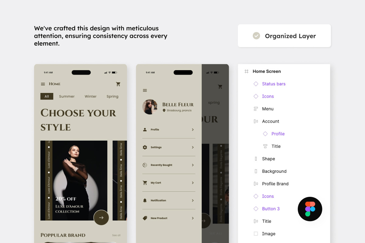 Chic de Rue - E-Commerce Mobile App, an App Template by productype1 (Photo 2 of 5)