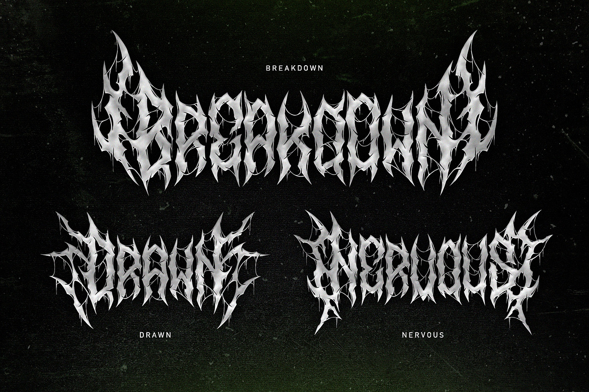 Nervous Beyond | Metal Font, a Blackletter Font by WingBuk (Photo 2 of 12)
