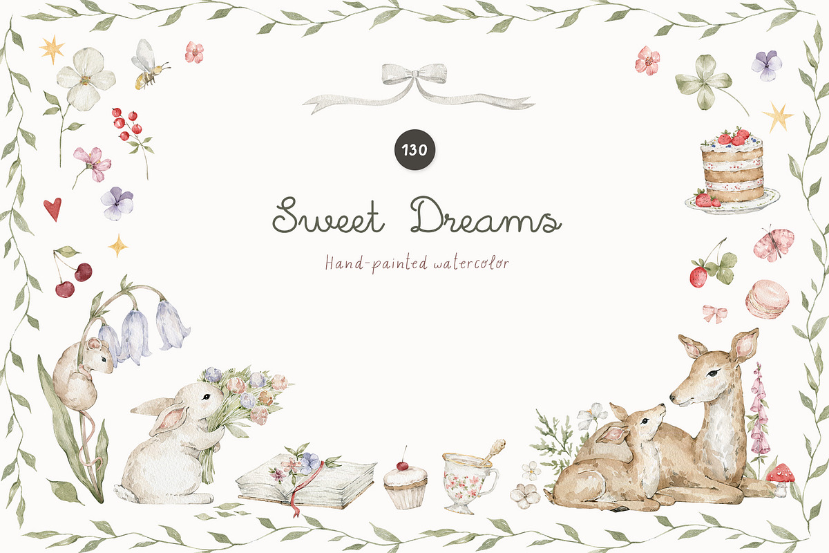 Sweet Dreams. Watercolor animals, an Animal Illustration by Kreker Kate (Photo 1 of 9)