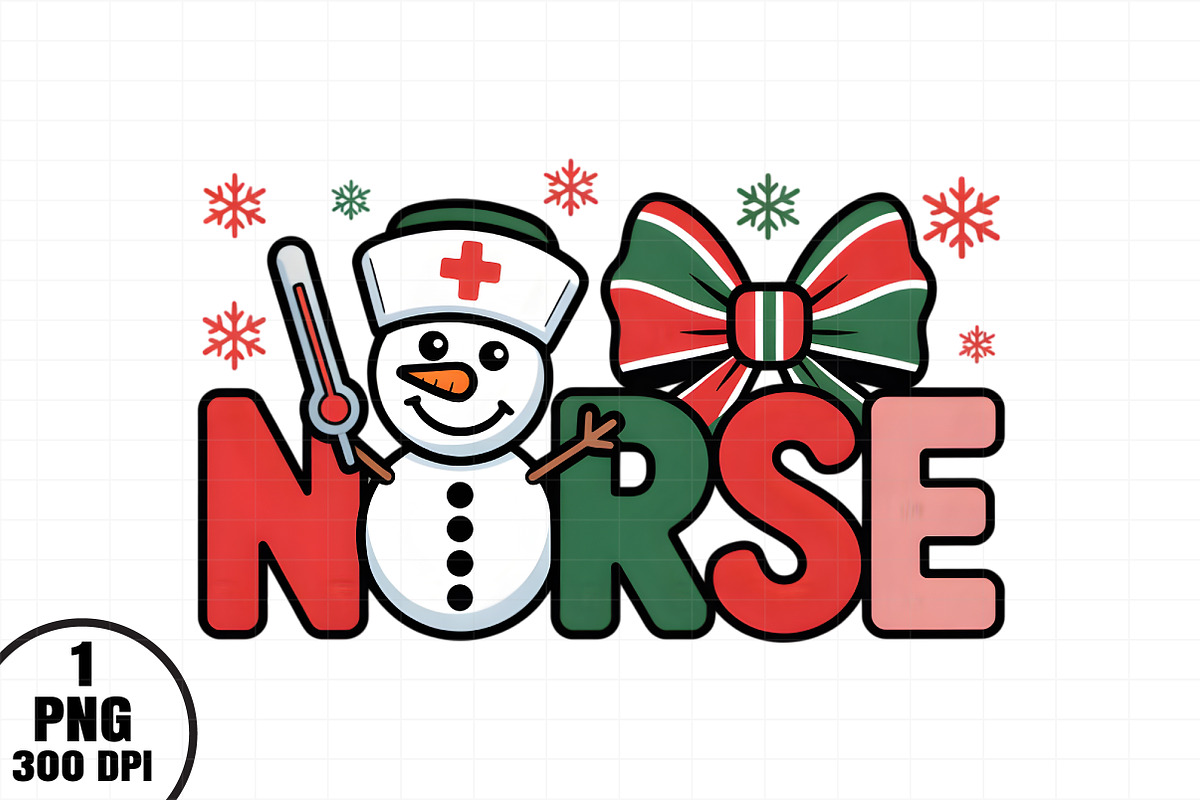 Coquette Christmas Nurse Bow PNG, an Illustration by Daily.Designs (Photo 1 of 5)
