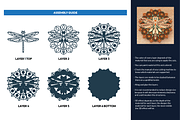 Dragonfly 3D Mandala - Laser cut, an Object Graphic by Arshad Ali (Thumbnail 2 of 8)