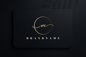 Letter VE Handwritten Signature Logo