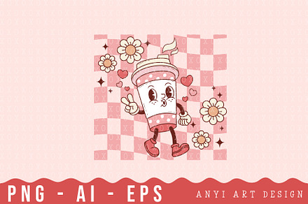 Retro Coffee Character Valentines