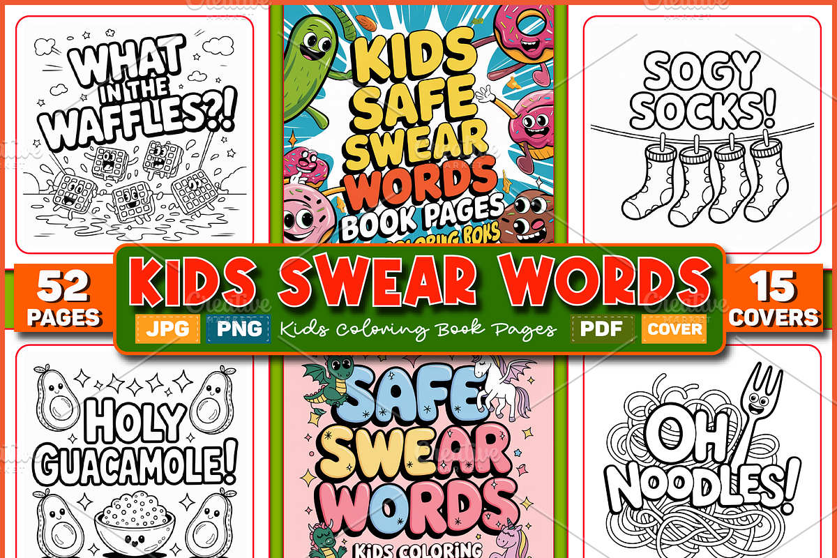Kids Safe Swear Words Coloring Book, an Education Illustration by Ink ...