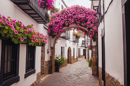 Romantic Alley in Spanish Village, an Architecture Photo by Virgo Studio