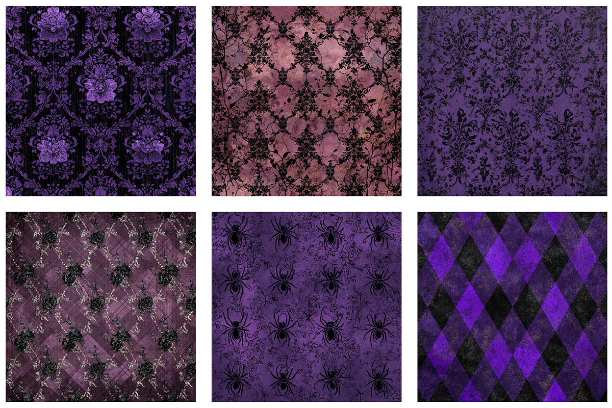 Purple Gothic Digital Paper, a Seasonal Illustration by Designworld (Photo 4 of 6)