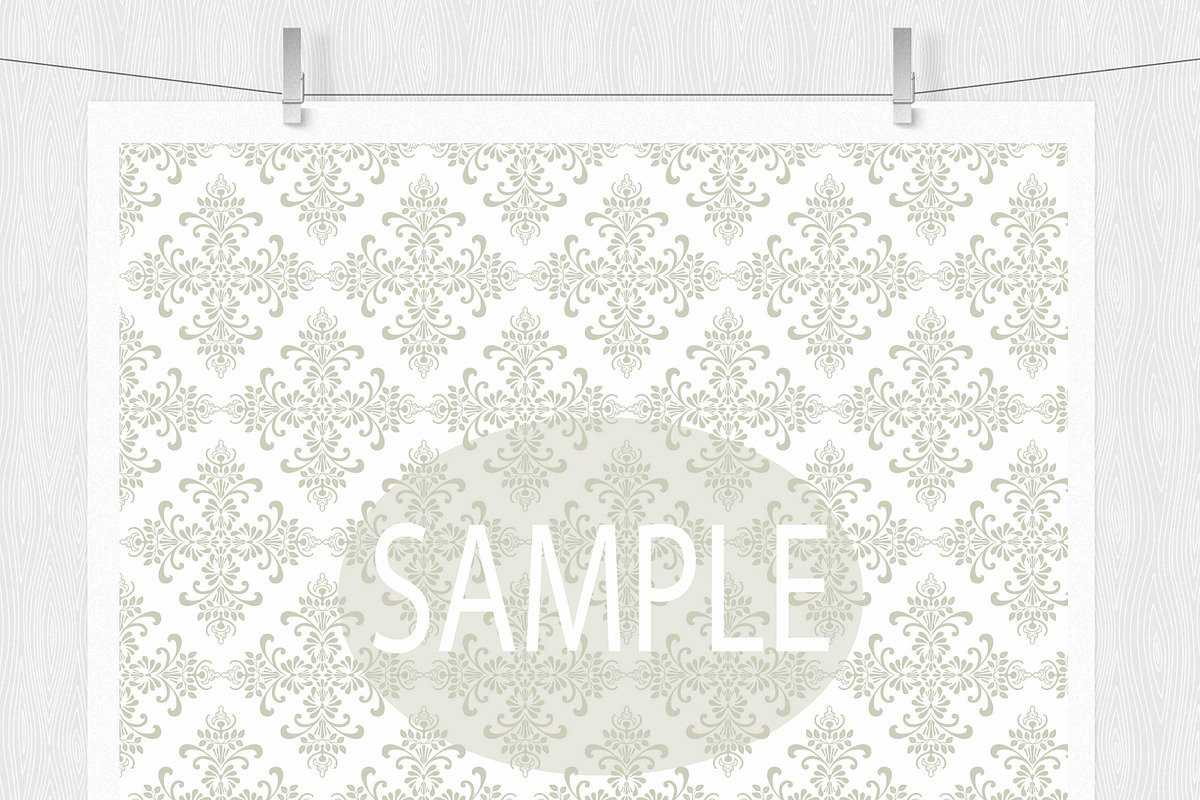 Wedding Damask Pattern Digital Paper, a Pattern Graphic by Leska's Digitals (Photo 4 of 5)