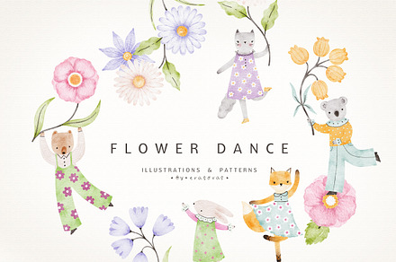 FLOWER DANCE illustrations&patterns, an Animal Illustration by erasovas