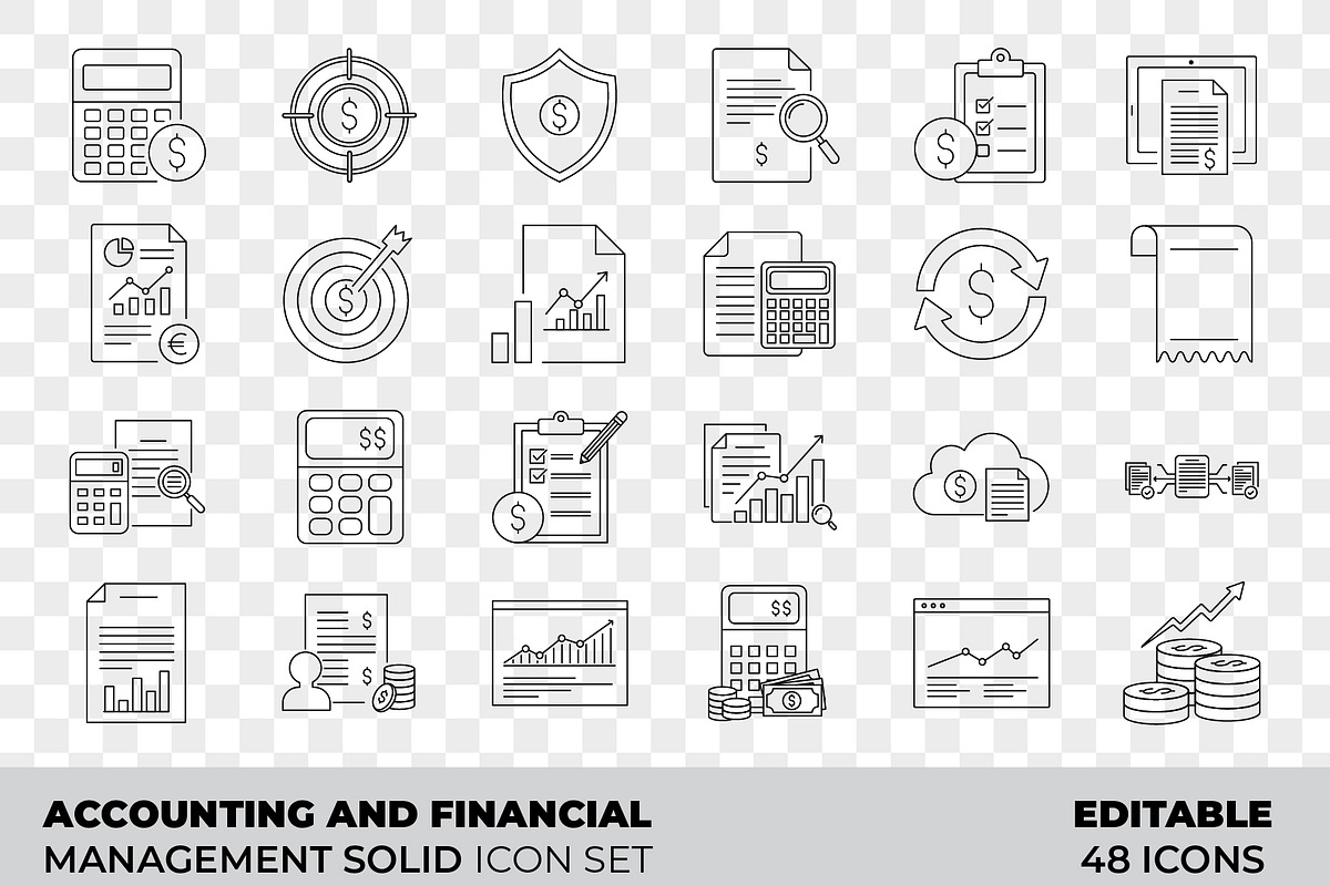 Financial Management Outline icon, an Outline Icon by Unique Design Team (Photo 3 of 3)