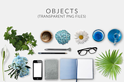Sweet Baby Blue Desk Scene Creator, a Pens & Pencil Mockup by Storyteller Design (Thumbnail 5 of 8)