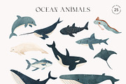 Ocean Animals: colored & outline, a Pattern Graphic by imajineko (Thumbnail 7 of 12)