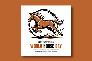 World Horse Day Banner Template, a Social Media Template by nandinigraphics