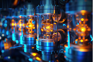 An intricate display of glowing, an Industrial Photo by Ungvar Studio