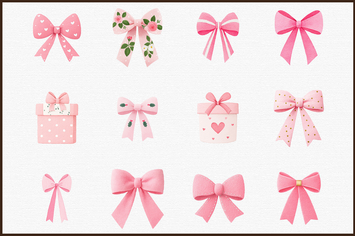 Watercolor Clipart - Pink Bow - Bow, an Illustration by Sublimation Artist (Photo 3 of 6)