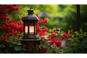 tranquility red lantern ai generated, a Beauty & Fashion Photo by pikepicture