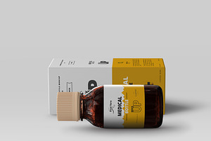 Amber Medicine Bottle Mockups