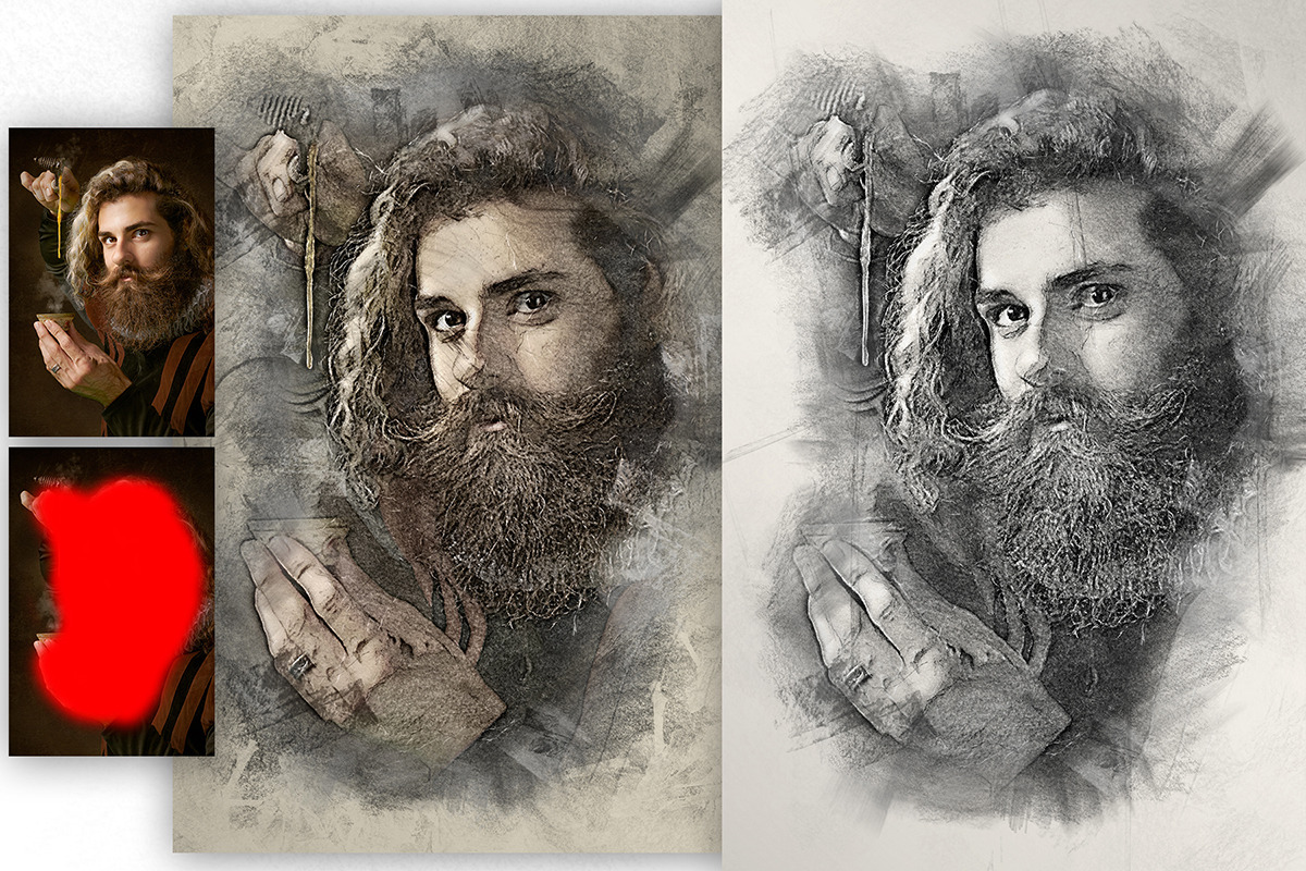 Charcoal Sketch Photoshop Action, an Action Add-On by GorynArt (Photo 17 of 18)