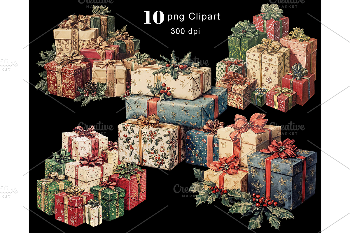 Christmas Present Clipart PNG, an Illustration by Memories By Lea (Photo 3 of 9)