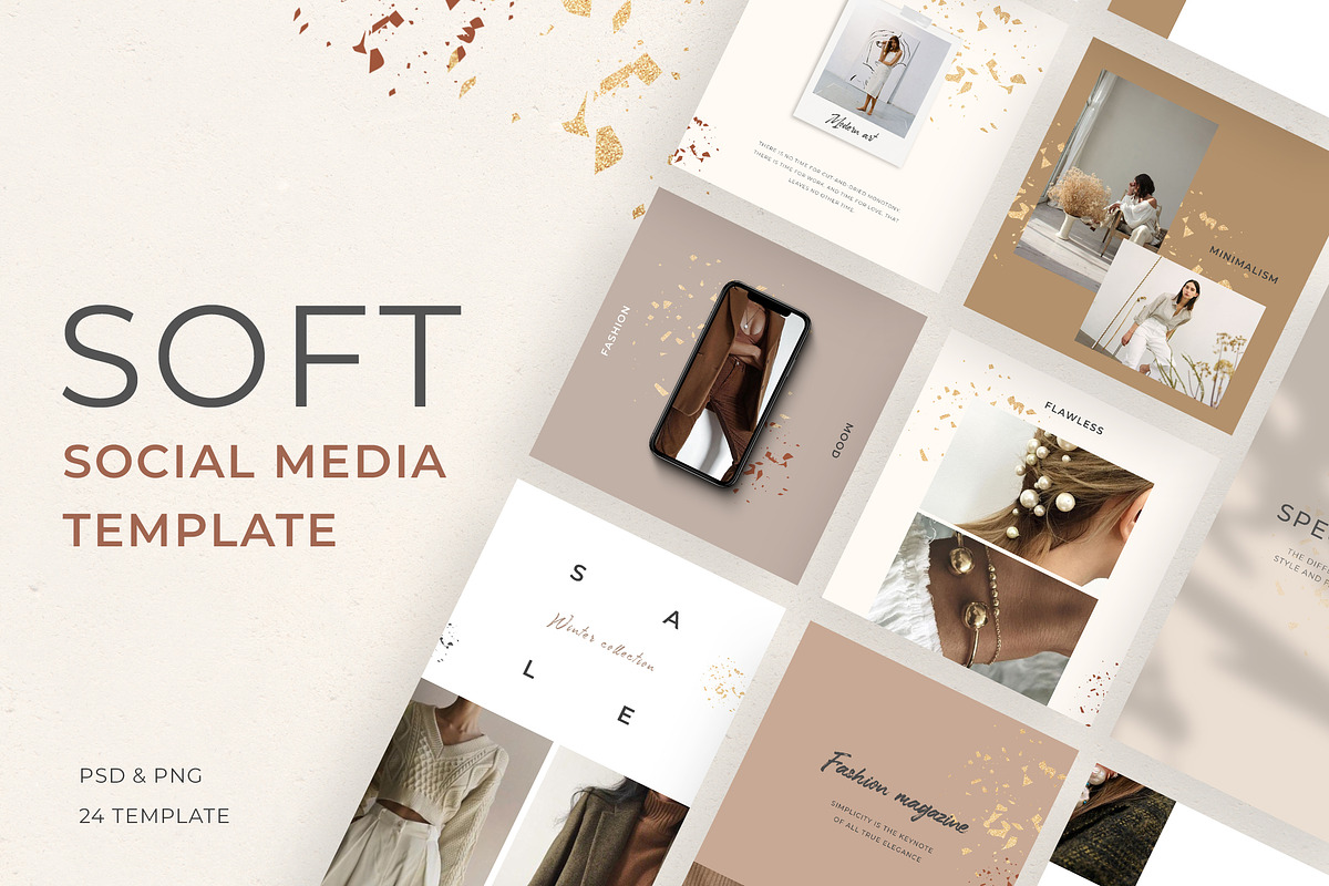 Soft social media template, a Social Media Template by Digital Breath templates (Photo 1 of 5)
