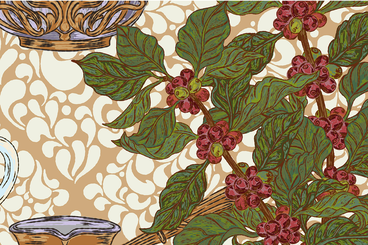 Coffee Ritual Seamless Vector Patter, a Pattern Graphic by NayaChu (Photo 6 of 8)