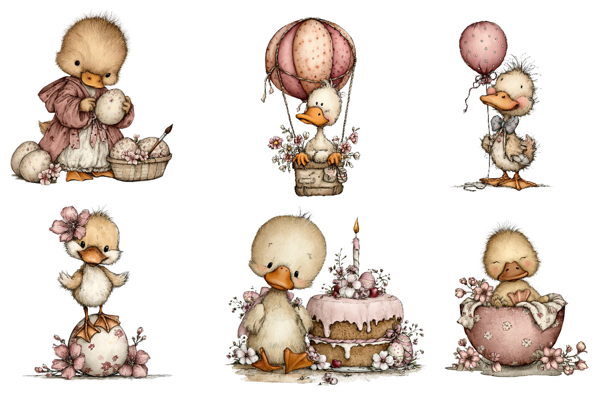 Whimsical - Easter Duck Clipart, an Illustration by CreationArt (Photo 4 of 6)