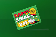 Green Christmas Greeting Post Card, a Card Template by graphicook (Thumbnail 4 of 6)