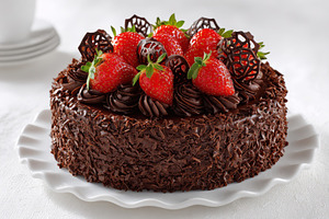 Delicious Chocolate Cake Topped with, a Photo by Pixeness Studio