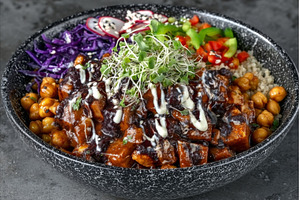 A top-down view showcases a vegan, a Food & Drink Photo by ZinetroN