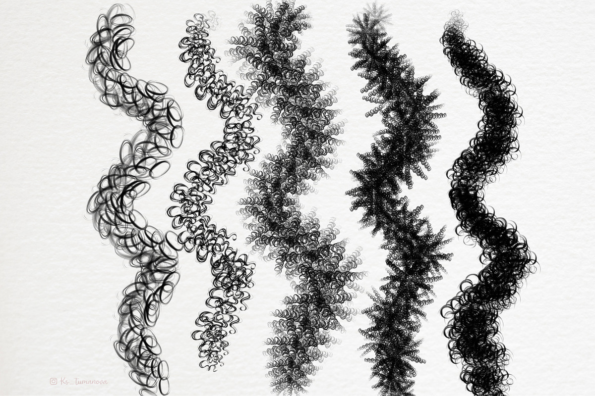 Procreate curly hair brushes, a Brushes & More by KsTumanova (Photo 4 of 4)