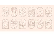 Desert mountains boho icons, a Seasonal Illustration by Vector Tradition (Thumbnail 1 of 3)
