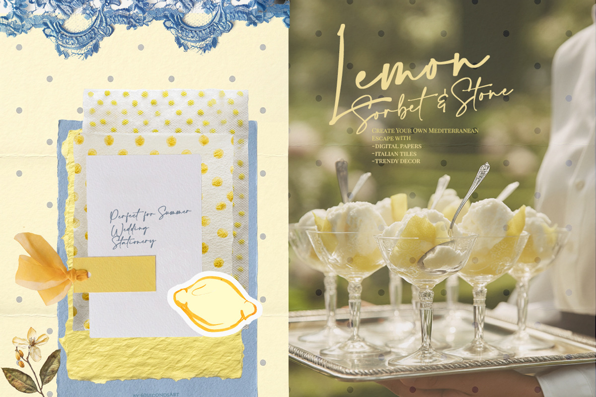 Lemon Sorbet - Amalfi digital papers, an Object Graphic by 60secondsArt (Photo 10 of 13)