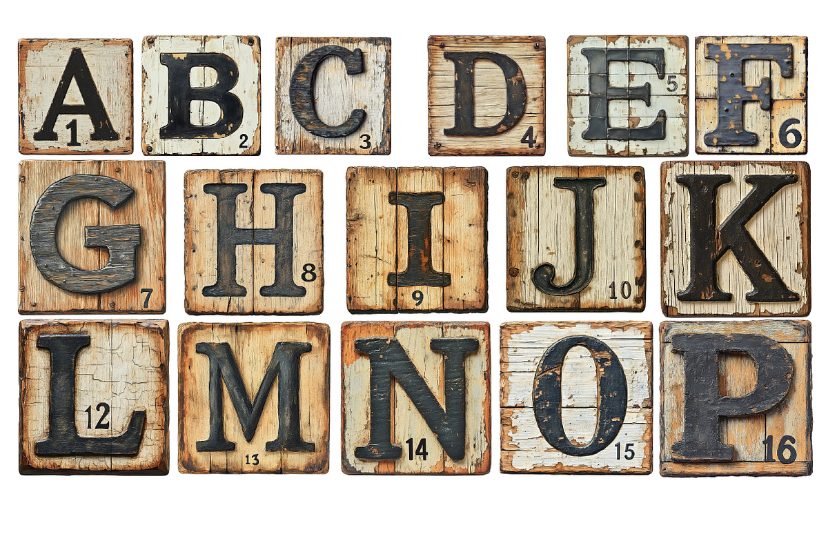 Antique Metal Crossword Letters PNG, an Illustration by SinaCreation (Photo 4 of 5)