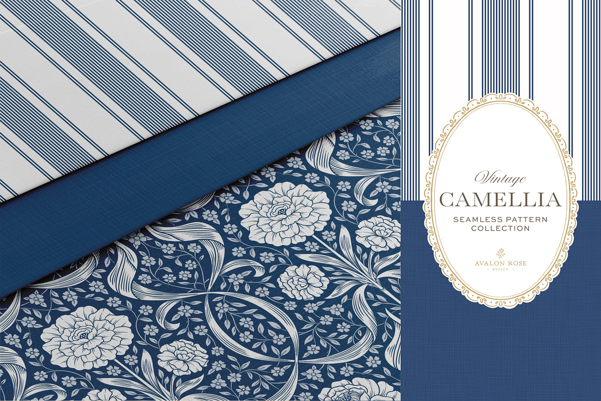 Arts & Crafts Floral Patterns Cobalt, a Pattern Graphic by Eclectic Anthology (Photo 6 of 10)