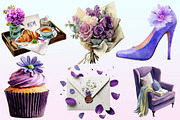 Purple Mother's Day Clipart, a Graphic by CitraGraphics (Thumbnail 3 of 4)