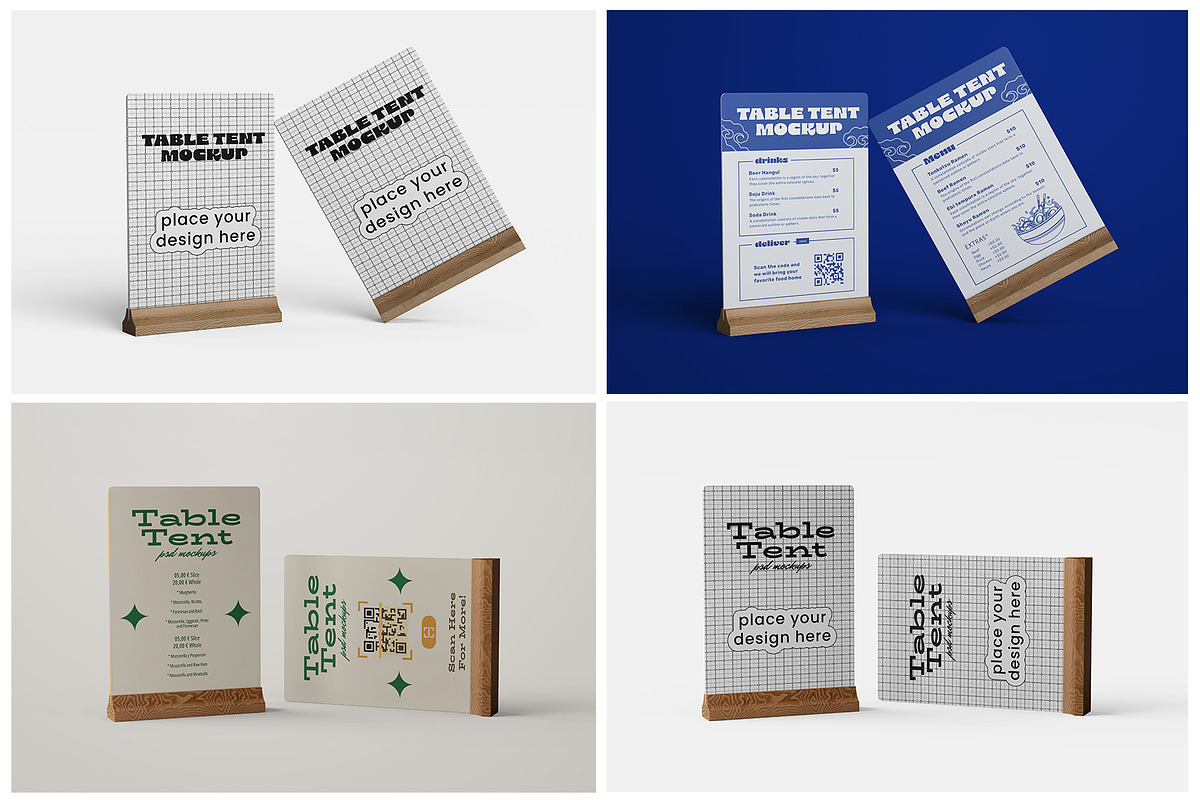 A5 Menu Table Tent PSD Mockup Set, an Advertising Mockup by Remnand Studio (Photo 8 of 11)