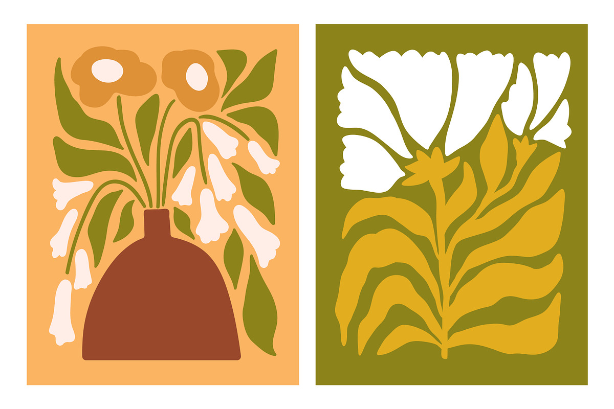 Trendy abstract flowers posters set, a Background Graphic by Good Studio (Photo 5 of 13)