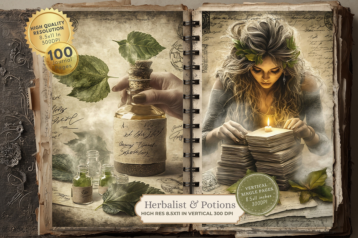Herbalist Junk Journal Kit, a Seasonal Illustration by Nicole Branger Art (Photo 6 of 14)