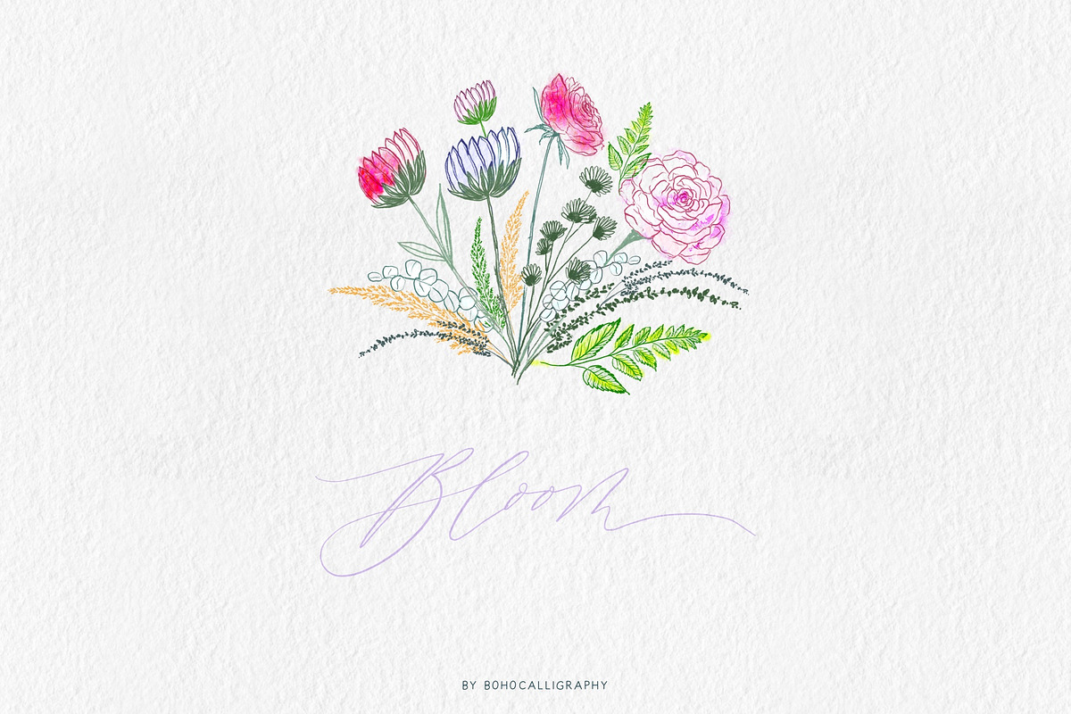 Wildflowers Procreate Stamps, a Brush Add-On by BohoCalligraphy (Photo 5 of 9)