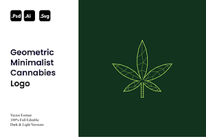 Geometric Minimalist Cannabis Logo, a Branding & Logo Template by Luxury Logos