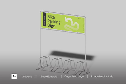 Bike Parking Sign Mockup