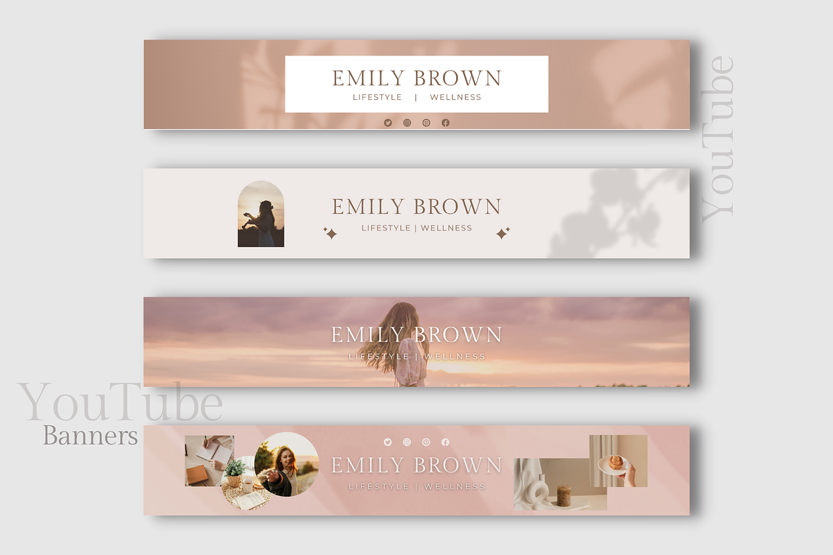 Emily YouTube Branding Kit Canva, a Social Media Template by Soul & Maeum Store (Photo 3 of 7)