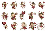 Whimsical Cupid Valentine Clipart, an Illustration by designcity5 (Thumbnail 2 of 5)